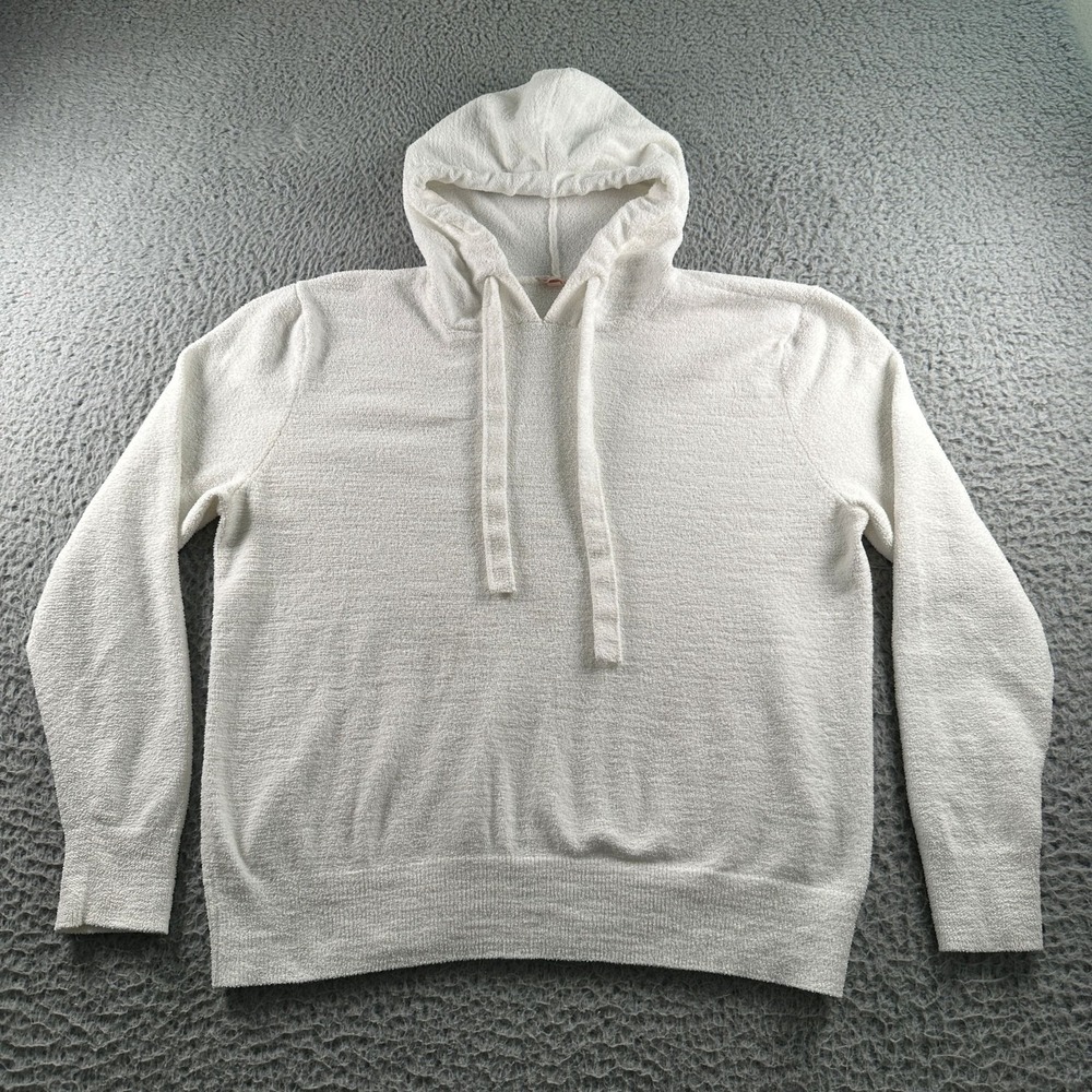 Eberjey Hoodie Womens S Cream Pullover Terry Soft Cozy Hooded Sweatshirt Lounge - Picture 1 of 10